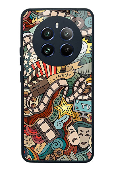 Spoyi Oppo Realme 12 Pro Plus Glossy Phone Case with Retro Cinema Design