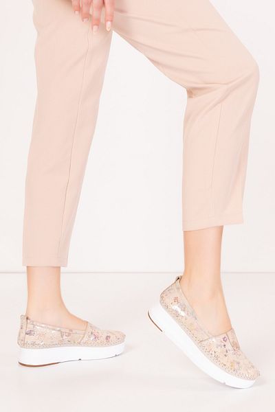 Gondol Pantofi confortabili de vară cu model de flori din piele naturală kla.24
