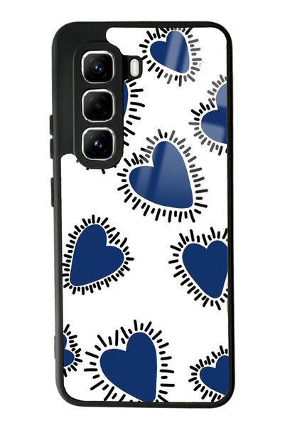 Spoyi Infinix Hot 50 Pro Blue Heart Design Glossy Phone Case