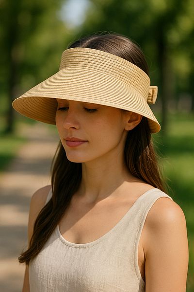 LAGRANZE Women S Wide Brim Straw Visor Sun Hat - Adjustable Summer Brim Beach Hat