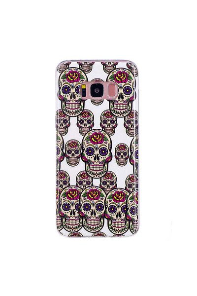 REDz Accessories Case Compatible with Samsung S8 Model Sugar Skulls, Phosphorescent, Shockproof Multicolor