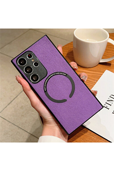 REDz Accessories Husă Magsafe, aspect Alcantara, compatibilă cu Samsung S22 U...