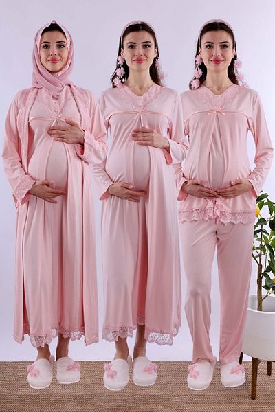 ByLohusa Effortt Pink Hijab Pregnant Maternity Set Byl2T40362