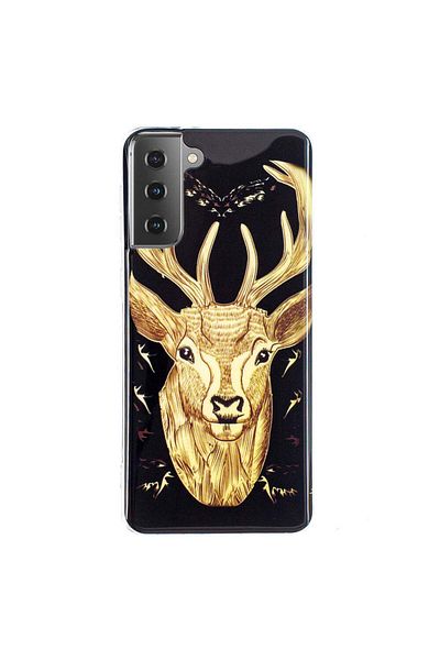 REDz Accessories Silicone Case Compatible with Samsung S21 Phosphorescent Deer Pattern, Silicone, TPU Multicolor