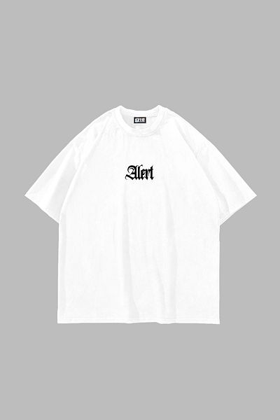 Sekizbiraltı Alert Rose Printed Oversize Unisex Λευκό Tshirt