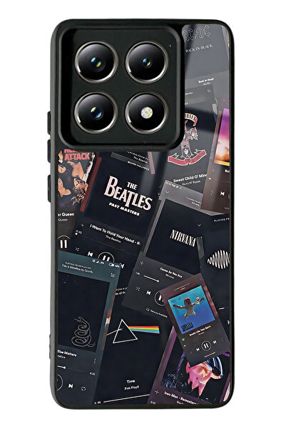 Spoyi Xiaomi Mi 14 T Pro Retro Music Tasarımlı Glossy Telefon Kılıfı