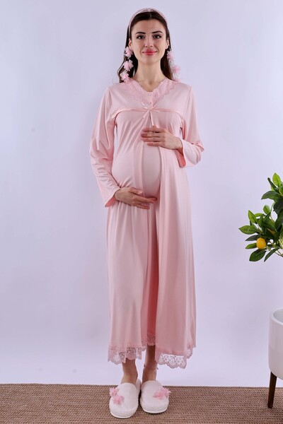 ByLohusa Βαμβακερό νυχτικό εγκυμοσύνης με κρυφό χαρακτηριστικό για το θηλασμό...