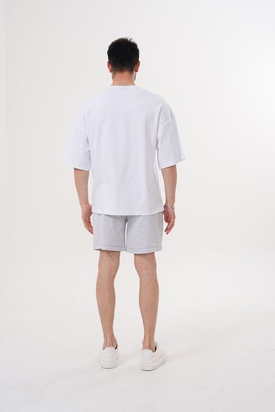 ACTIVE MODA - Men's Cotton Tshirt - Shorts 2-Piece Set with Laces Large Size Colorful