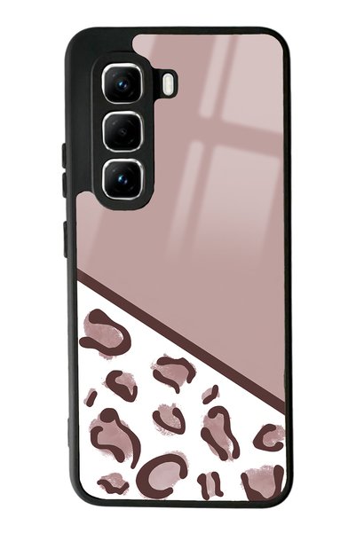 Spoyi Infinix Hot 50 Pro Coffee Leopard Design Glossy Phone Case