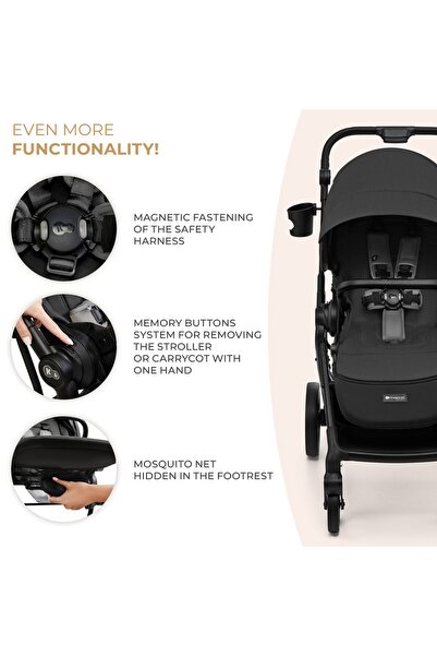 Kinderkraft Kočárek Yoxi 3v1 (MINK PRO) měsíčně šedý