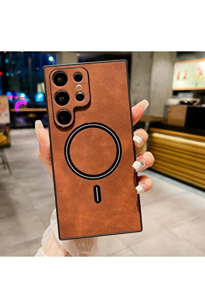 REDz Accessories Husă Retro Elite, Magsafe, aspect piele, compatibilă cu Sams...