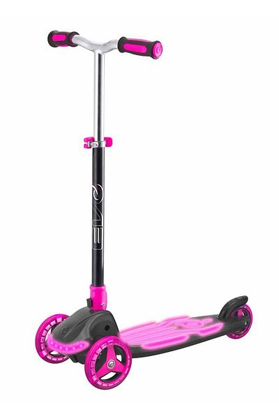 PopŞeker 3 Wheel Foldable Illuminate Lighted Pink Scooter