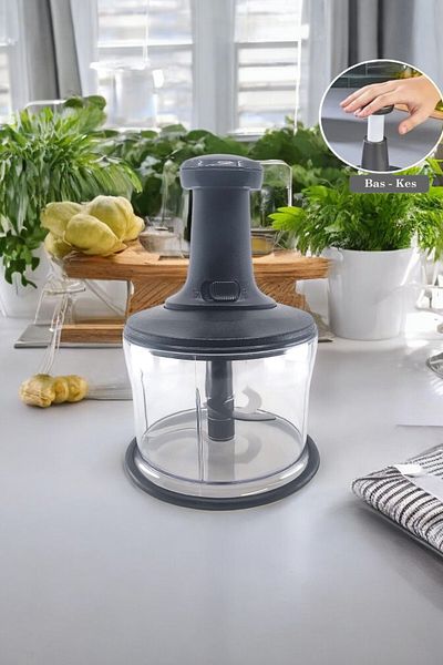 Kitchen Way Manual Bass Kes XL Practical Hand Robot 1000ml New Generation Chopper, Large Hand Rondosu Practical Fma 301087