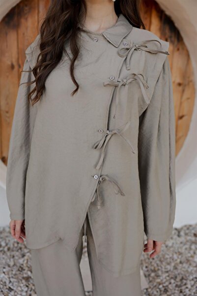 Olcay Gomb és fűző részletes nadrág tunika szett TAŞ 9334-TK