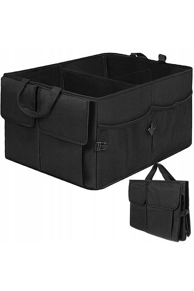 zola Trunk organizer, foldable, solid handles, black, 25.5x37x26-52cm