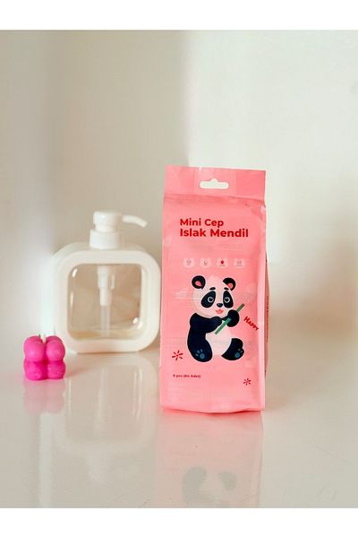 VANCL Cute 8-Pack Mini Wet Wipes |   Pocket and Bag Size |   Suitable for School for Children