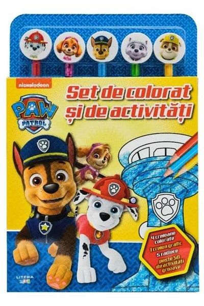 Editura Litera Paw Patrol. Coloring and activity set (contains 5 pencils and 5 erasers)