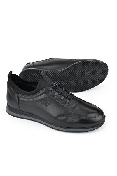 Ziya Men's Genuine Leather Large Size Shoes133745z0807 Black