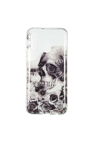 REDz Accessories Carcasă compatibilă cu Samsung A40 model Skull, silicon, TPU...