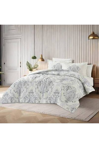 Canon 3-Piece Cotton Checked Single Bedspread - Cannon Hana 200 Stitch Count with Stitched Filling