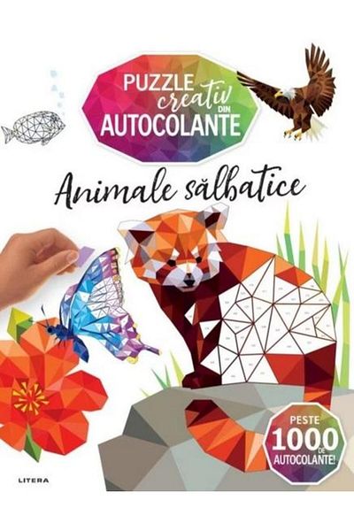 Editura Litera Animale salbatice. Puzzle creativ din autocolante