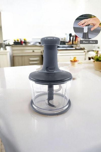 Kitchen Way Manual Bass Cut XL Practical Hand Robot 1000ml New Generation Chopper, Large Hand Rondosu Practical