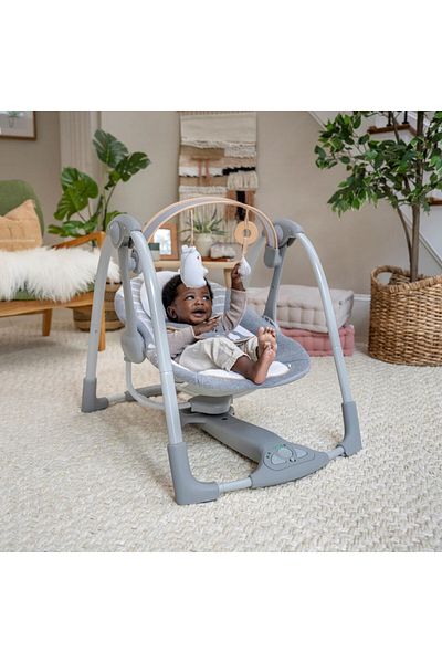 Ingenuity Swing 'n Go Portable Swing - Bella Teddy (Ages 0-9 months or up to 20 lbs)