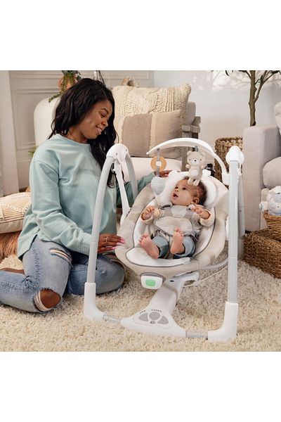 Ingenuity أرجوحة ConvertMe Swing-2-Seat المحمولة - Wynn (من عمر 0 إلى 9 أشهر أو حتى وزن 20 رطلاً)