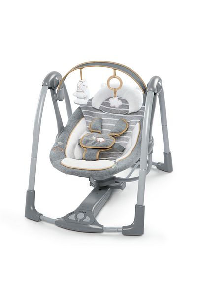 Ingenuity Swing 'n Go Portable Swing - Bella Teddy (Ages 0-9 months or up to 20 lbs)
