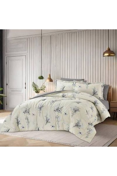 Canon 3-Piece Cotton Checked Single Bedspread - Cannon Hana 200 Stitch Count with Stitched Filling