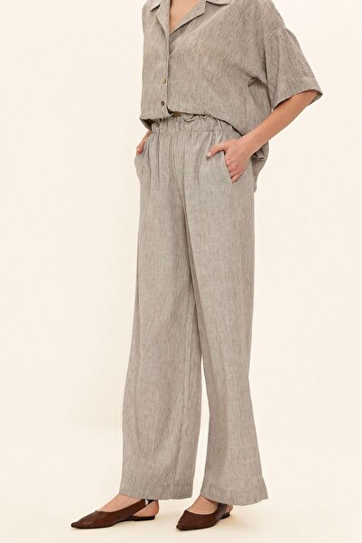 Olcay Bat Sleeve Shirt Pants Suit Stone 9338-Tk