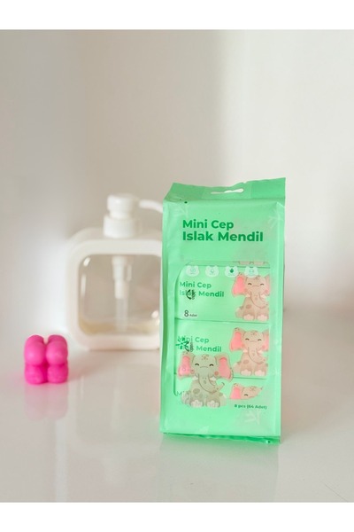 VANCL Cute 8-Pack Mini Wet Wipes |   Pocket and Bag Size |   Suitable for School for Children