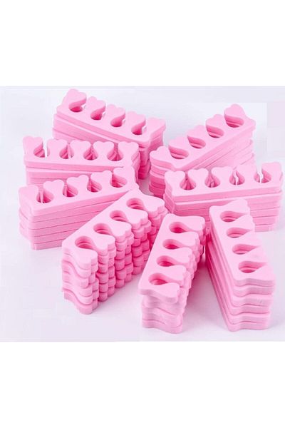 LA PERLA TECH 40pcs / 20 Pairs Toe Separators Finger Foot Sponge Soft Gel UV Tools Pink