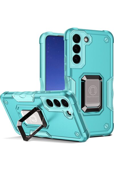 REDz Accessories Husă cu inel de susținere, Grip Armor, Magsafe, compatibilă cu Samsung A14 4G/5G, rezistentă la șocuri, turcoaz