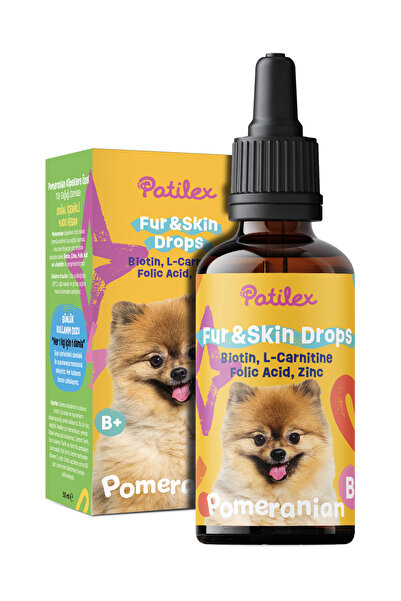 Patilex Pomeranian Köpekler için Tüy Sağlığı Damlası, Mamasına/Suyuna, Dökülme Önleyici, Yavru Yetişkin