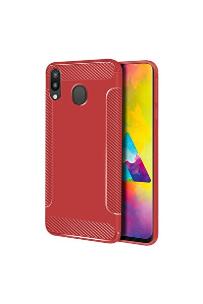 REDz Accessories Carcasă moale TPU, compatibilă cu Samsung M20, roșie, stil f...