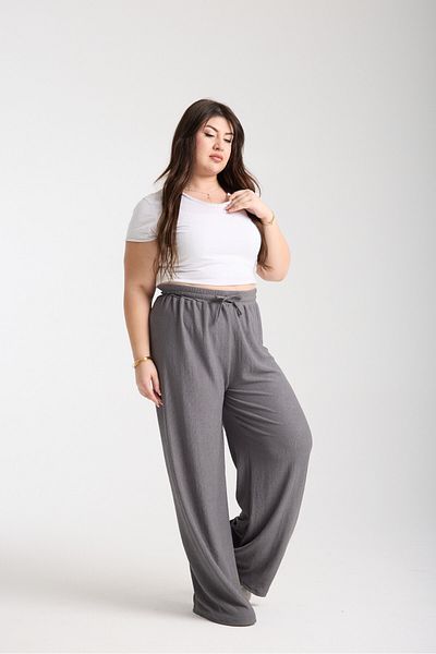 ALİKA Women's Plus Size Elastic Palazzo Pants