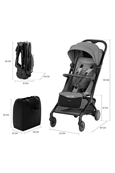 Kinderkraft Kočárek Sport Pilot 2, 0-22 kg, platinovo šedý