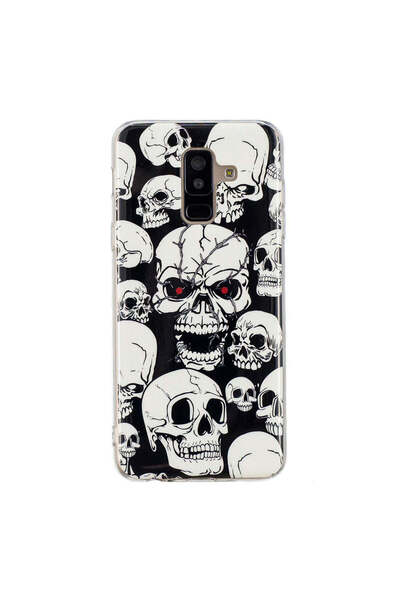 REDz Accessories Carcasă compatibilă cu Samsung A6 2018, model cranii, fosfor...