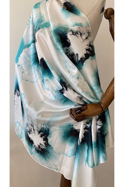 Glowear Atelier Floral Patterned Satin Non-Exposed Pareo