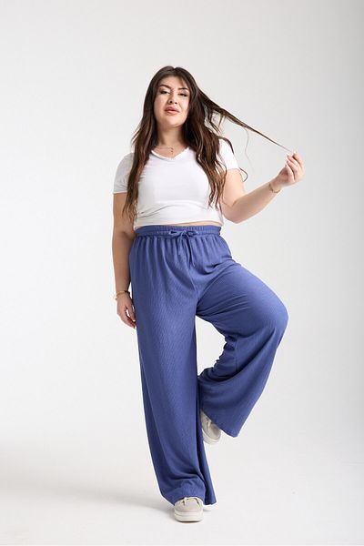 ALİKA Women's Plus Size Elastic Palazzo Pants