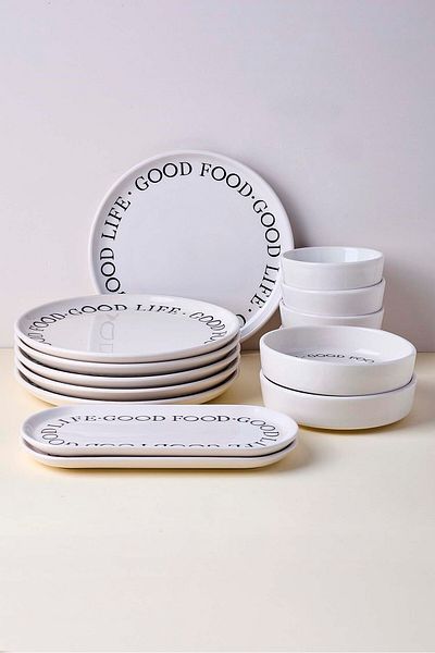 Perotti Good 14-Piece Ceramic Breakfast Set for 6 People