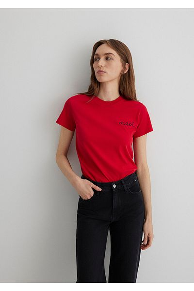 Mavi Red Logo Printed T-Shirt Semi Slim Fit 1612962 -82054