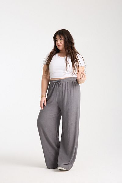 ALİKA Women's Plus Size Elastic Palazzo Pants