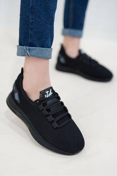 mihra home Unisex Black Daily Comfortable Knitwear Sports Shoes Sneaker Mi̇hra4044