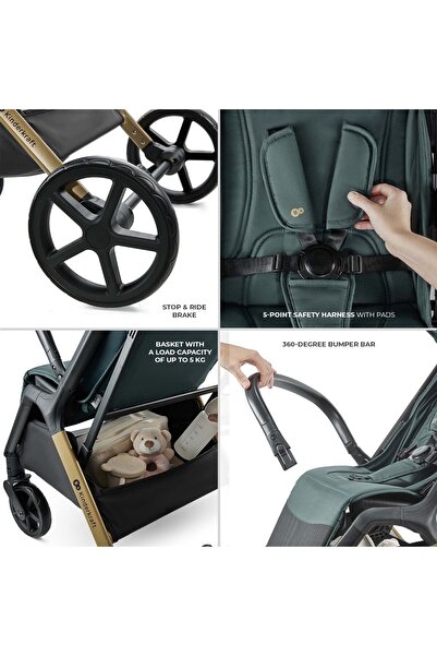 Kinderkraft Sportovní kočárek Loom, 0-22 kg, nefritově zelený