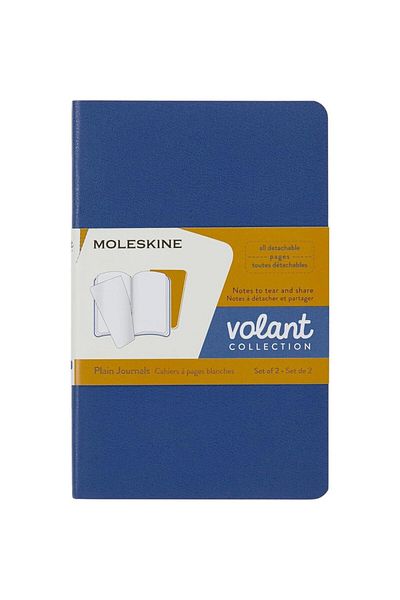 Moleskine Set de 2 blocnotes Volant fără căptușeală, dimensiune de buzunar, albastru, galben chihlimbar