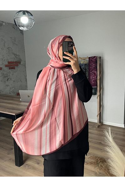 Merwiss Ahenk Pattern Soft Claret Red Shawl