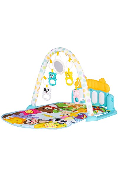 OEM Covoras de joaca bebelusi cu pian Chipolino Zoo Party blue