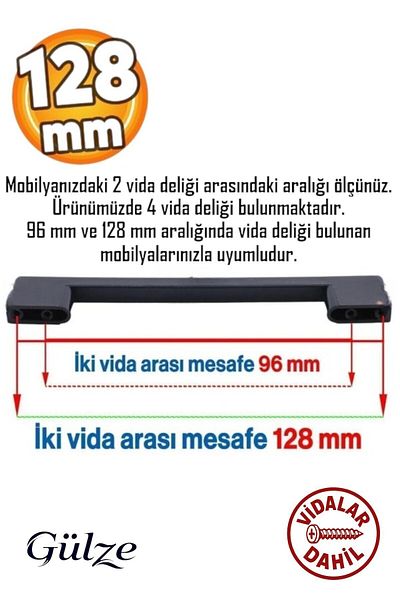 GÜLZE HOME 96-128mm BLACK BRIDGE MODEL MOBILIERĂ MÂNERĂ-BUCĂTĂRIE, SERTAR, MÂNERĂ DULAP (PLASTIC DUR)